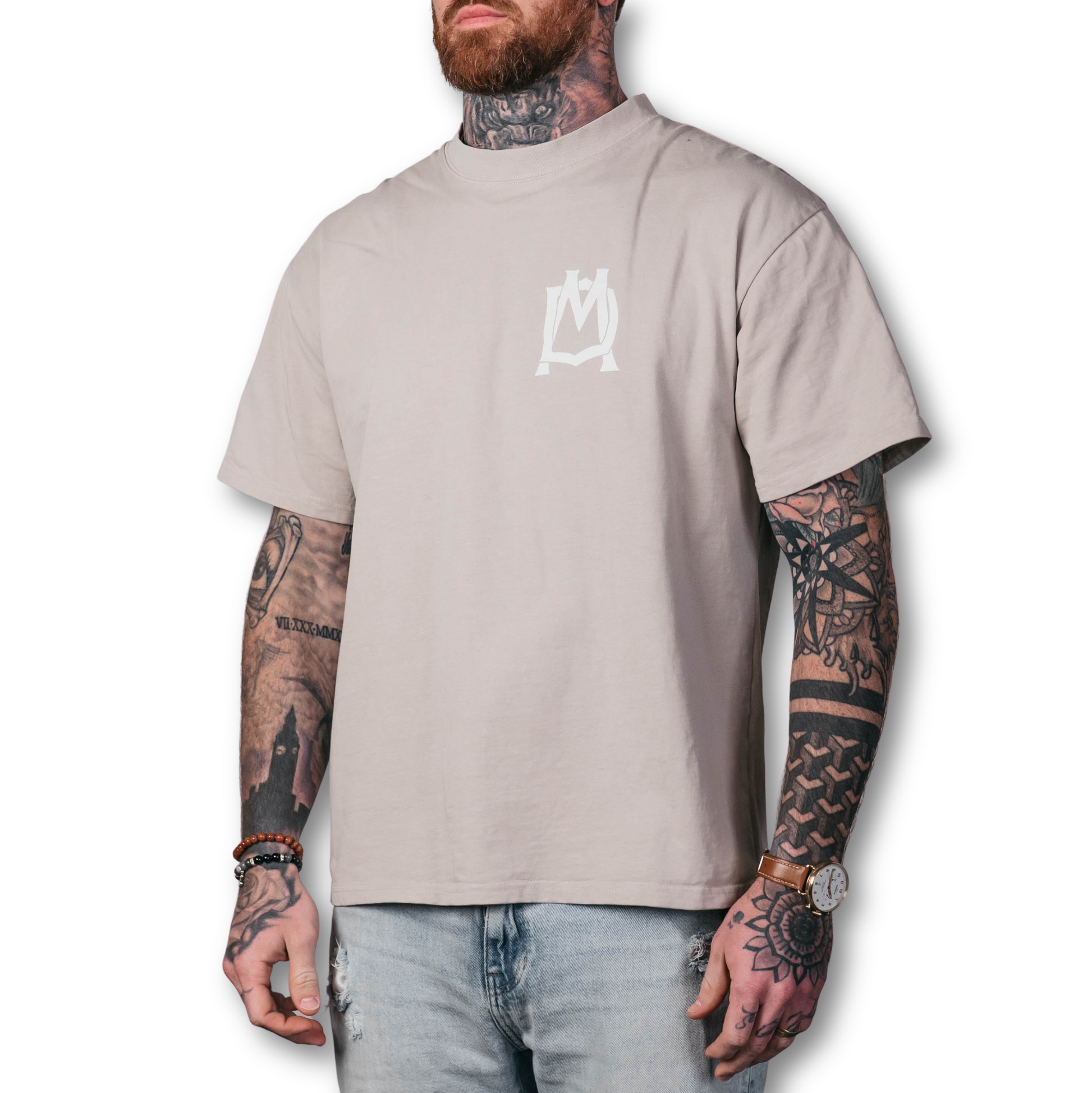 DM Oversized Tee Tan Front